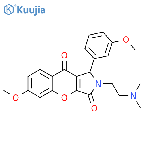 2-2-(dimethylamino)ethyl-6-methoxy-1-(3-methoxyphenyl)-1H,2H,3H,9H-chromeno2,3-cpyrrole-3,9-dione structure