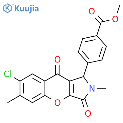 methyl 4-{7-chloro-2,6-dimethyl-3,9-dioxo-1H,2H,3H,9H-chromeno2,3-cpyrrol-1-yl}benzoate structure