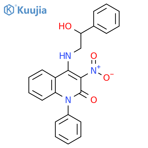 4-(2-hydroxy-2-phenylethyl)amino-3-nitro-1-phenyl-1,2-dihydroquinolin-2-one structure