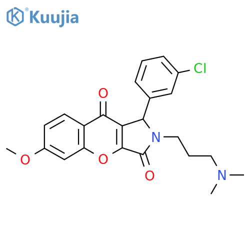 1-(3-chlorophenyl)-2-3-(dimethylamino)propyl-6-methoxy-1H,2H,3H,9H-chromeno2,3-cpyrrole-3,9-dione structure