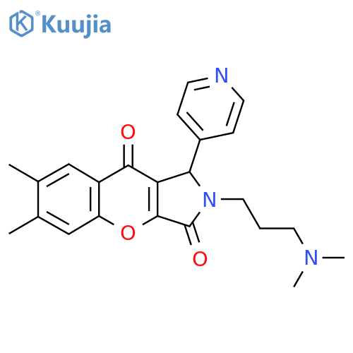 2-3-(dimethylamino)propyl-6,7-dimethyl-1-(pyridin-4-yl)-1H,2H,3H,9H-chromeno2,3-cpyrrole-3,9-dione structure