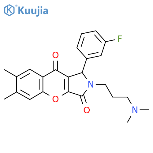 2-3-(dimethylamino)propyl-1-(3-fluorophenyl)-6,7-dimethyl-1H,2H,3H,9H-chromeno2,3-cpyrrole-3,9-dione structure