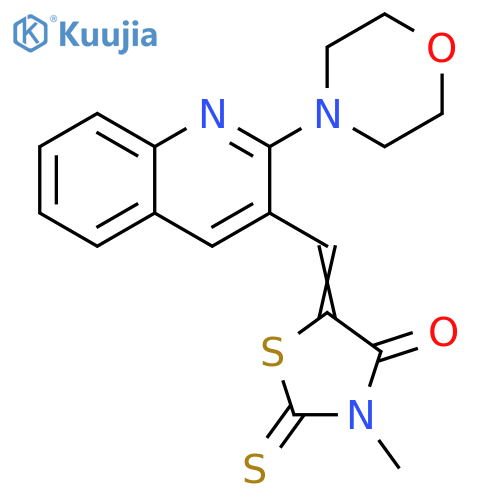(5Z)-3-methyl-5-{2-(morpholin-4-yl)quinolin-3-ylmethylidene}-2-sulfanylidene-1,3-thiazolidin-4-one structure