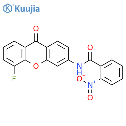 N-(5-fluoro-9-oxo-9H-xanthen-3-yl)-2-nitrobenzamide structure