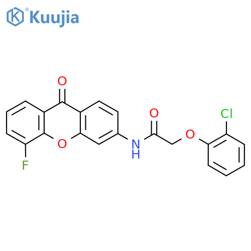 2-(2-chlorophenoxy)-N-(5-fluoro-9-oxo-9H-xanthen-3-yl)acetamide structure