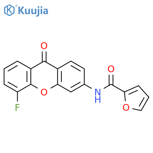 N-(5-fluoro-9-oxo-9H-xanthen-3-yl)furan-2-carboxamide structure