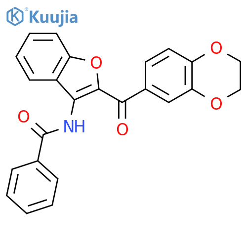 N-2-(2,3-dihydro-1,4-benzodioxine-6-carbonyl)-1-benzofuran-3-ylbenzamide structure