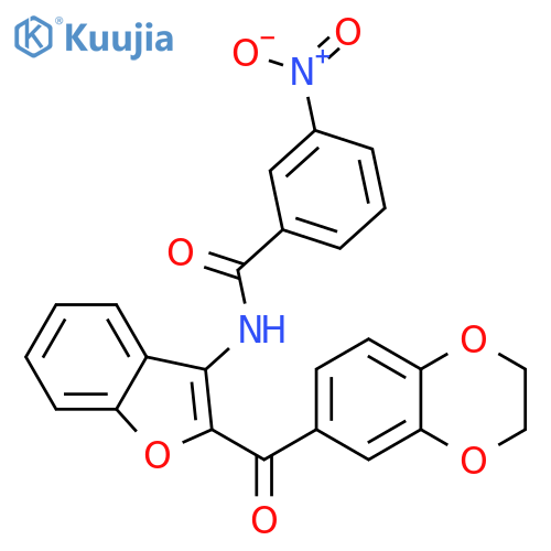 N-2-(2,3-dihydro-1,4-benzodioxine-6-carbonyl)-1-benzofuran-3-yl-3-nitrobenzamide structure