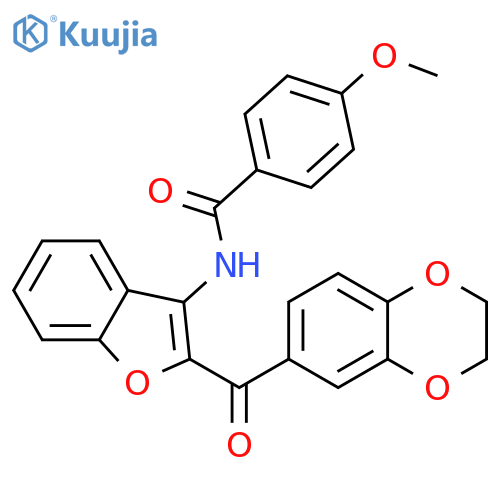 N-2-(2,3-dihydro-1,4-benzodioxine-6-carbonyl)-1-benzofuran-3-yl-4-methoxybenzamide structure