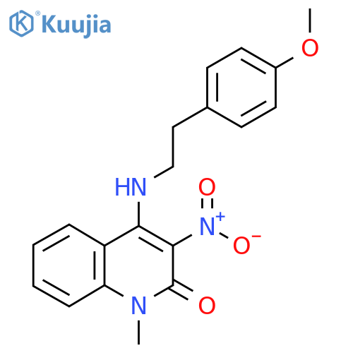 4-{2-(4-methoxyphenyl)ethylamino}-1-methyl-3-nitro-1,2-dihydroquinolin-2-one structure