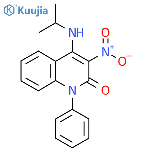 3-nitro-1-phenyl-4-(propan-2-yl)amino-1,2-dihydroquinolin-2-one structure