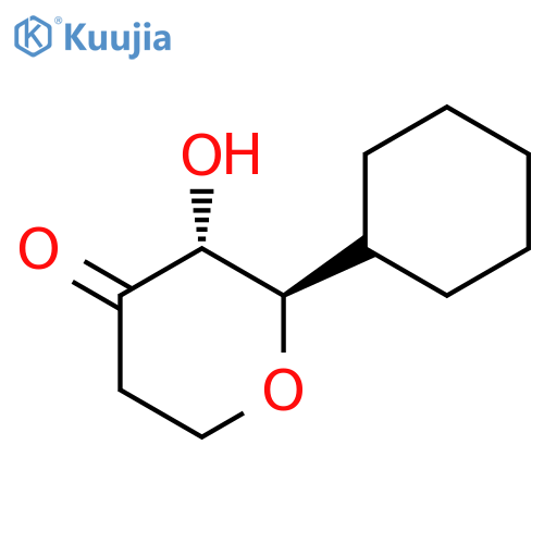 4H-PYRAN-4-ONE, 2-CYCLOHEXYLTETRAHYDRO-3-HYDROXY-, (2R,3R)- structure