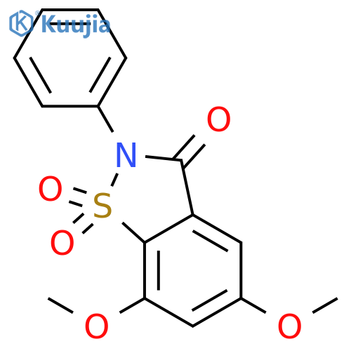 1,2-Benzisothiazol-3(2H)-one, 5,7-dimethoxy-2-phenyl-, 1,1-dioxide structure