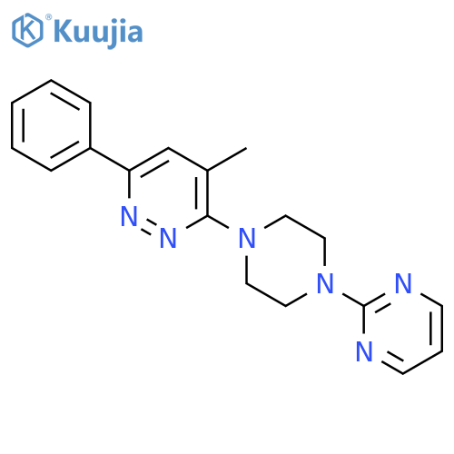 Pyridazine, 4-methyl-6-phenyl-3-[4-(2-pyrimidinyl)-1-piperazinyl]- structure