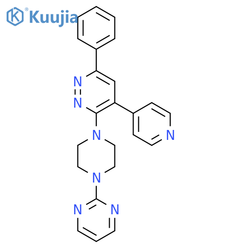 Pyridazine, 6-phenyl-4-(4-pyridinyl)-3-[4-(2-pyrimidinyl)-1-piperazinyl]- structure