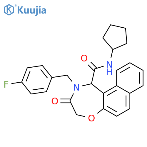 Naphth[1,2-f][1,4]oxazepine-1-carboxamide,N-cyclopentyl-2-[(4-fluorophenyl)methyl]-1,2,3,4-tetrahydro-3-oxo- structure