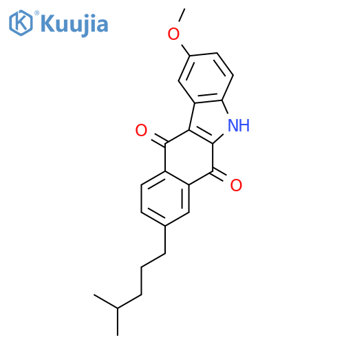 5H-BENZO[B]CARBAZOLE-6,11-DIONE, 2-METHOXY-8-(4-METHYLPENTYL)- structure