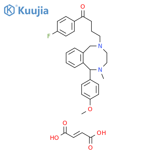 1-Butanone, 1-(4-fluorophenyl)-4-[3,4,5,6-tetrahydro-6-(4-methoxyphenyl)-5-methyl-2,5-benzodiazocin-2(1H)-yl]-, (2E)-2-butenedioate (1:2) structure