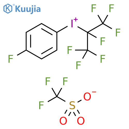 Iodonium, (4-fluorophenyl)[1,2,2,2-tetrafluoro-1-(trifluoromethyl)ethyl]-, 1,1,1-trifluoromethanesulfonate (1:1) structure