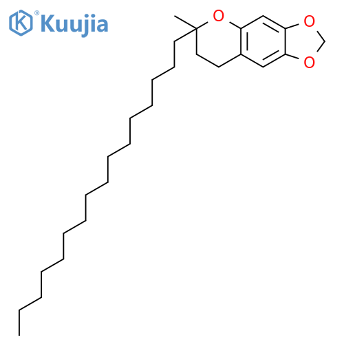 6H-1,3-Dioxolo[4,5-g][1]benzopyran, 6-hexadecyl-7,8-dihydro-6-methyl- structure