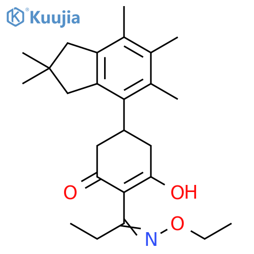 2-Cyclohexen-1-one, 5-(2,3-dihydro-2,2,5,6,7-pentamethyl-1H-inden-4-yl)-2-[1-(ethoxyimino)propyl]-3-hydroxy- structure