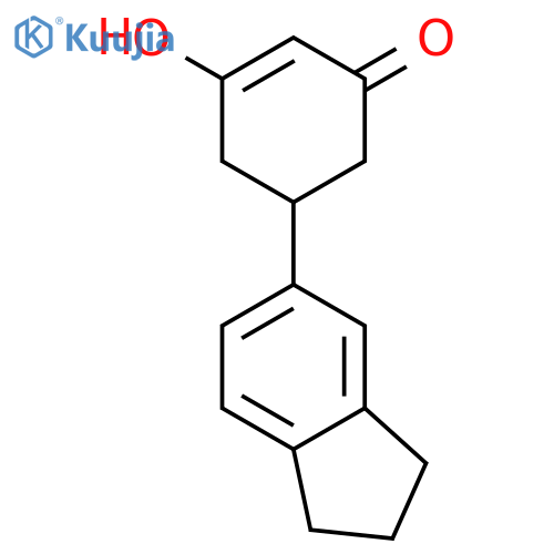 2-Cyclohexen-1-one, 5-(2,3-dihydro-1H-inden-5-yl)-3-hydroxy- structure
