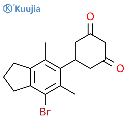 1,3-Cyclohexanedione, 5-(7-bromo-2,3-dihydro-4,6-dimethyl-1H-inden-5-yl)- structure