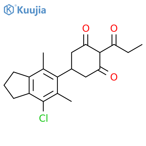 1,3-Cyclohexanedione,5-(7-chloro-2,3-dihydro-4,6-dimethyl-1H-inden-5-yl)-2-(1-oxopropyl)- structure