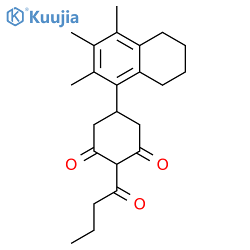 1,3-Cyclohexanedione, 2-(1-oxobutyl)-5-(5,6,7,8-tetrahydro-2,3,4-trimethyl-1-naphthalenyl)- structure