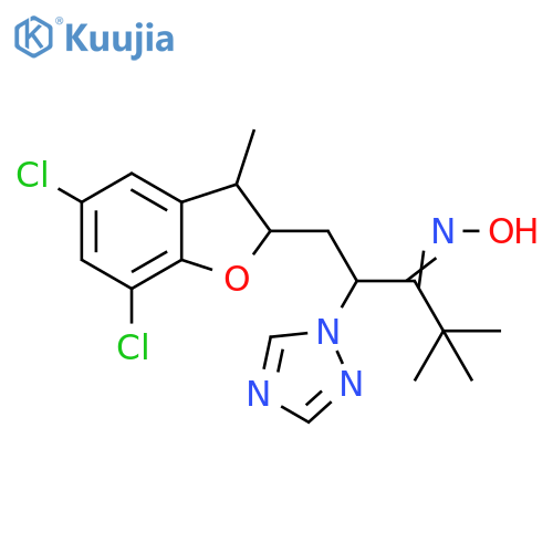 3-Pentanone, 1-(5,7-dichloro-2,3-dihydro-3-methyl-2-benzofuranyl)-4,4-dimethyl-2-(1H-1,2,4-triazol-1-yl)-, oxime structure