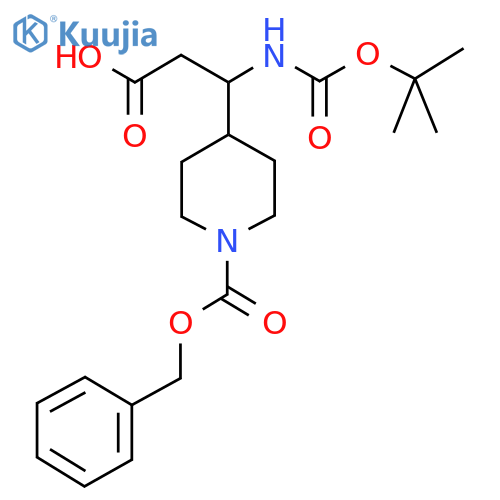 4-Piperidinepropanoicacid, b-[[(1,1-dimethylethoxy)carbonyl]amino]-1-[(phenylmethoxy)carbonyl]- structure