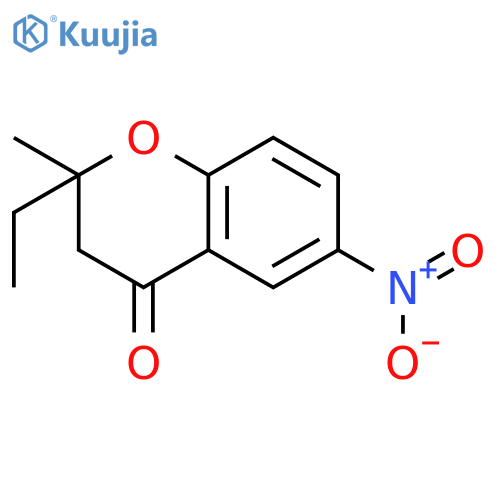 4H-1-Benzopyran-4-one,2-ethyl-2,3-dihydro-2-methyl-6-nitro- structure