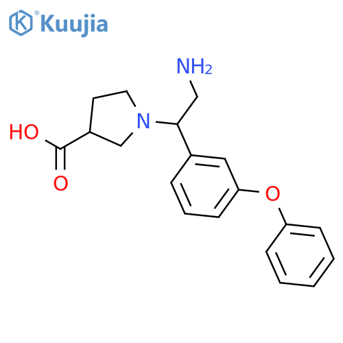 3-Pyrrolidinecarboxylicacid, 1-[2-amino-1-(3-phenoxyphenyl)ethyl]- structure
