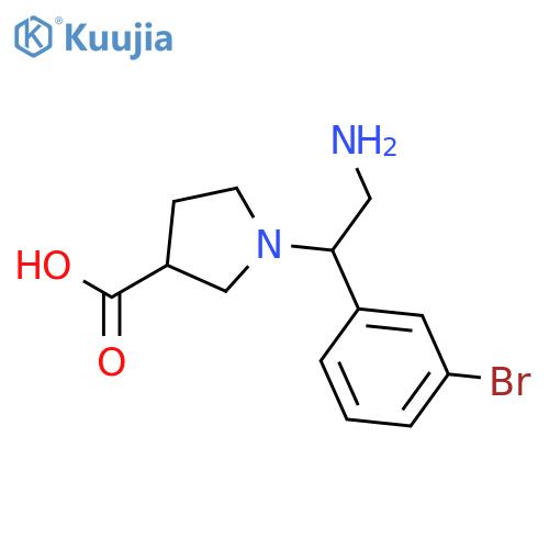 3-Pyrrolidinecarboxylicacid, 1-[2-amino-1-(3-bromophenyl)ethyl]- structure
