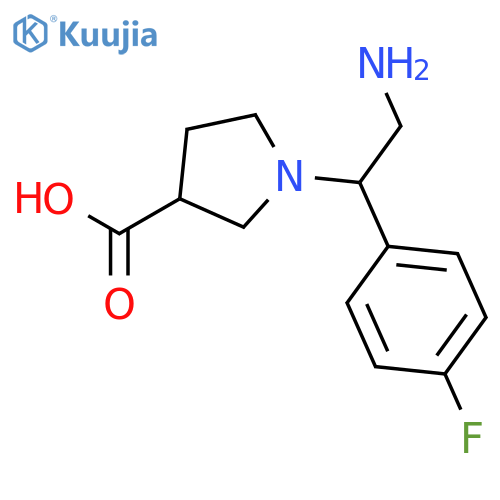 1-2-Amino-1-(4-Fluoro-Phenyl)-Ethyl-Pyrrolidine-3-Carboxylic Acid structure