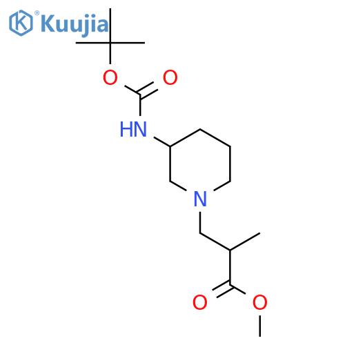 3-(3-TERT-BUTOXYCARBONYLAMINO-PIPERIDIN-1-YL)-2-METHYL-PROPIONIC ACID METHYL ESTER structure