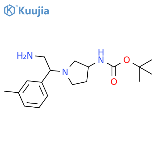 Carbamic acid,[1-[2-amino-1-(3-methylphenyl)ethyl]-3-pyrrolidinyl]-, 1,1-dimethylethyl ester(9CI) structure