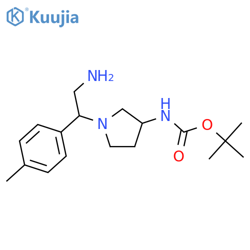 Carbamic acid,[1-[2-amino-1-(4-methylphenyl)ethyl]-3-pyrrolidinyl]-, 1,1-dimethylethyl ester(9CI) structure