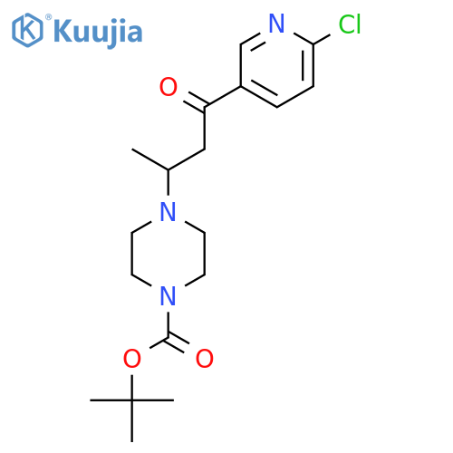 1-(6-CHLORO-PYRIDIN-3-YL)-3-(4-BOC-PIPERAZIN-1-YL)-BUTAN-1-ONE structure