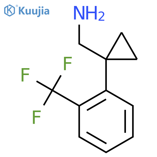 {1-2-(trifluoromethyl)phenylcyclopropyl}methanamine structure