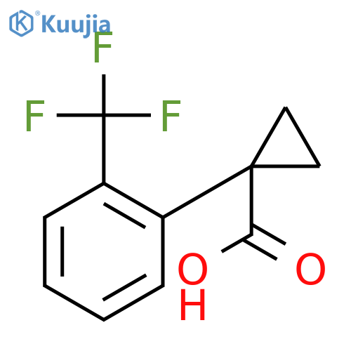 1-2-(trifluoromethyl)phenylcyclopropane-1-carboxylic acid structure