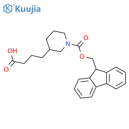 4-(1-(((9H-Fluoren-9-yl)methoxy)carbonyl)piperidin-3-yl)butanoic acid structure