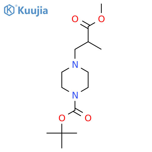 tert-Butyl 4-(3-methoxy-2-methyl-3-oxopropyl)piperazine-1-carboxylate structure