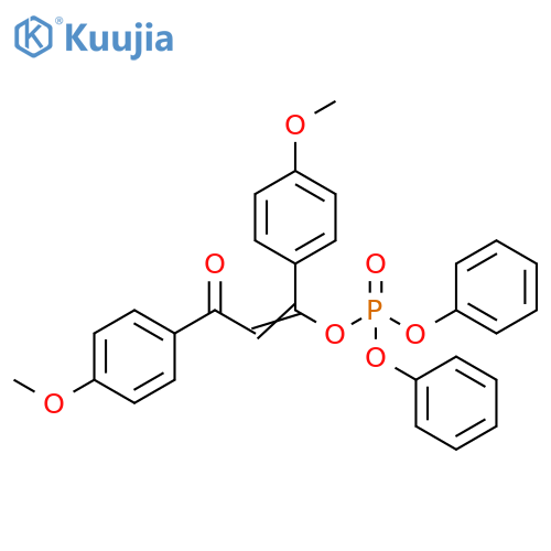 Phosphoric acid, 1,3-bis(4-methoxyphenyl)-3-oxo-1-propen-1-yl diphenyl ester structure