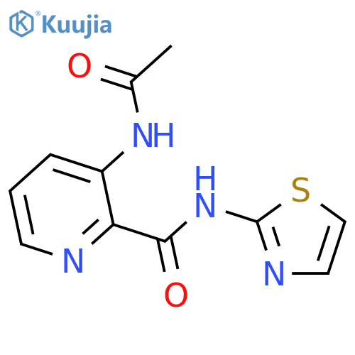 2-PYRIDINECARBOXAMIDE, 3-(ACETYLAMINO)-N-2-THIAZOLYL- structure