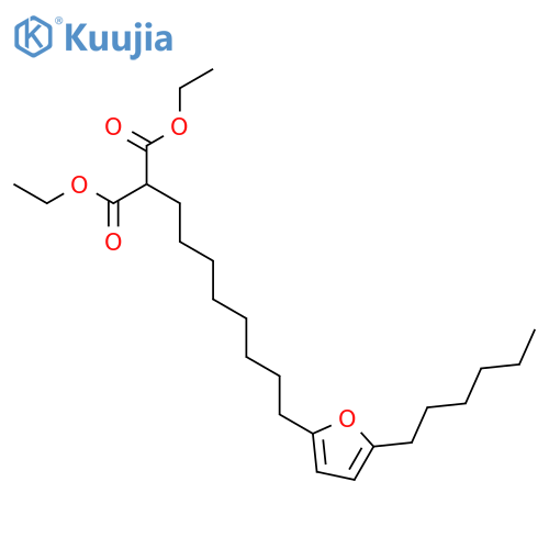 Propanedioic acid, [8-(5-hexyl-2-furanyl)octyl]-, diethyl ester structure
