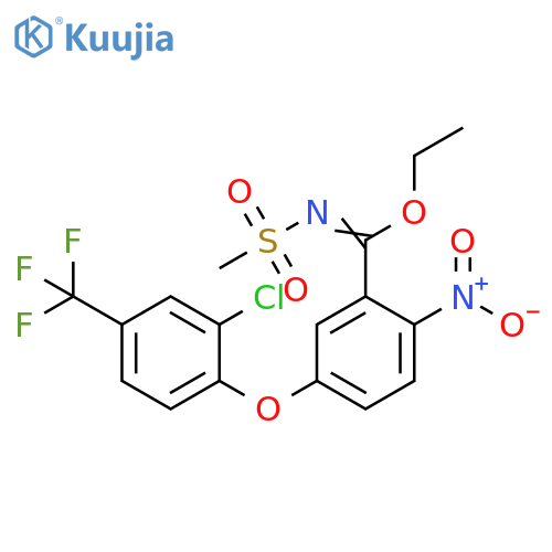 Benzenecarboximidic acid,5-[2-chloro-4-(trifluoromethyl)phenoxy]-N-(methylsulfonyl)-2-nitro-, ethylester structure