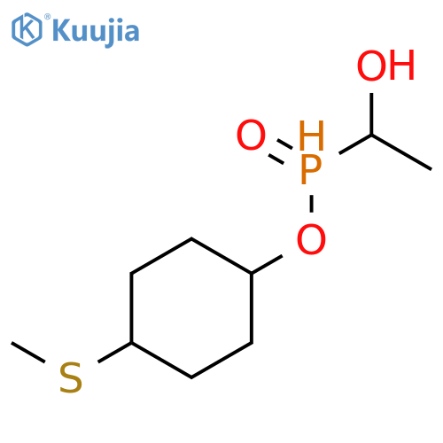 Phosphinic acid, (1-hydroxyethyl)-, 4-(methylthio)cyclohexyl ester structure
