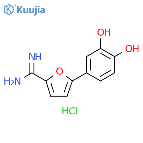 2-Furancarboximidamide, 5-(3,4-dihydroxyphenyl)-, hydrochloride (1:1) structure