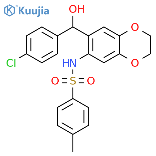 N-[7-[(4-chlorophenyl)-hydroxymethyl]-2,3-dihydro-1,4-benzodioxin-6-yl]-4-methylbenzenesulfonamide structure